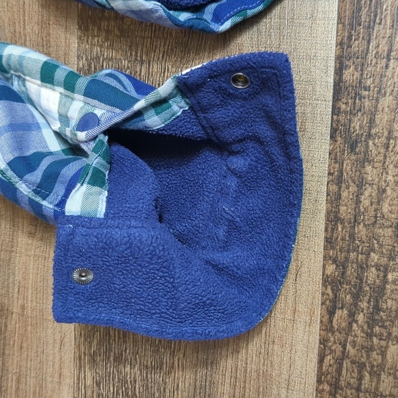 L.L. Bean Fleece-Lined Flannel Shirt, Snap-Front Plaid Size Small in Blue/Green - Picture 10 of 12